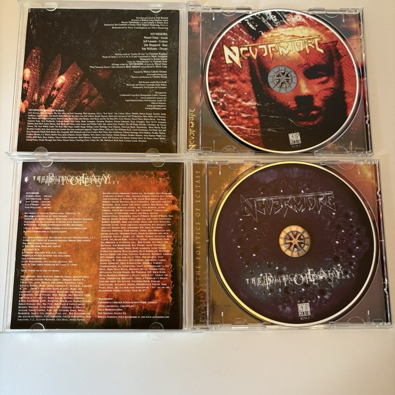 Nevermore 2 CD Lot Self-Titles + The Politics of Ecstasy - 2006 Century Media