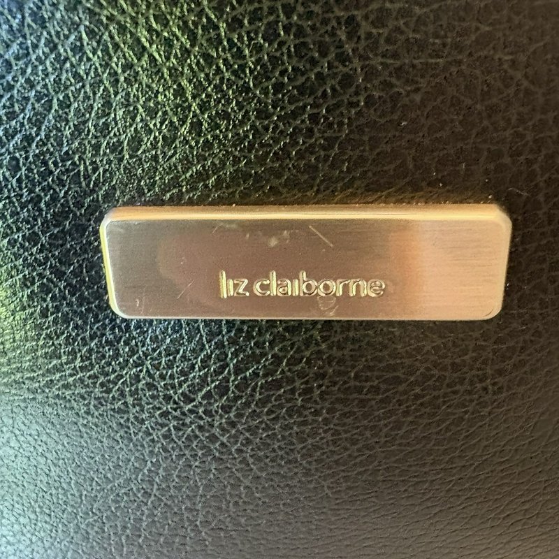 Vintage Y2K Liz Claiborne Black Shoulder Bag Purse Faux Leather Organizer