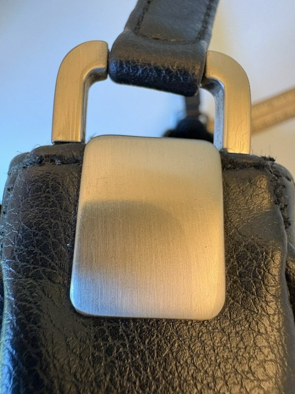 Vintage Y2K Liz Claiborne Black Shoulder Bag Purse Faux Leather Organizer