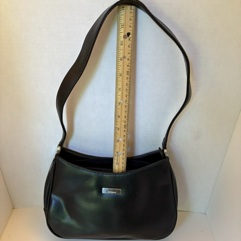 Vintage Y2K Liz Claiborne Black Shoulder Bag Purse Faux Leather Organizer