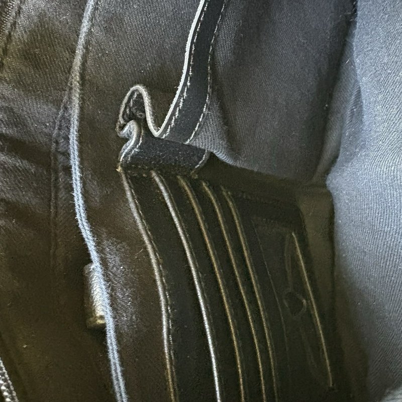 Vintage Y2K Liz Claiborne Black Shoulder Bag Purse Faux Leather Organizer