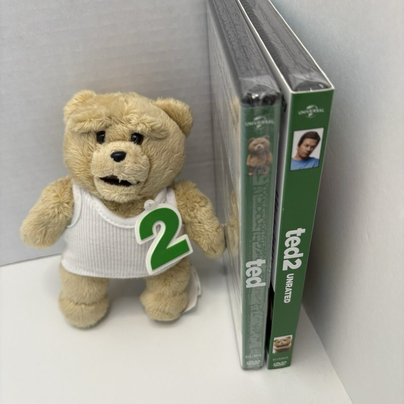 Ted & Ted 2 DVD Lot (Sealed Movies)  Includes Ted 2 Plush Clip-On Keychain