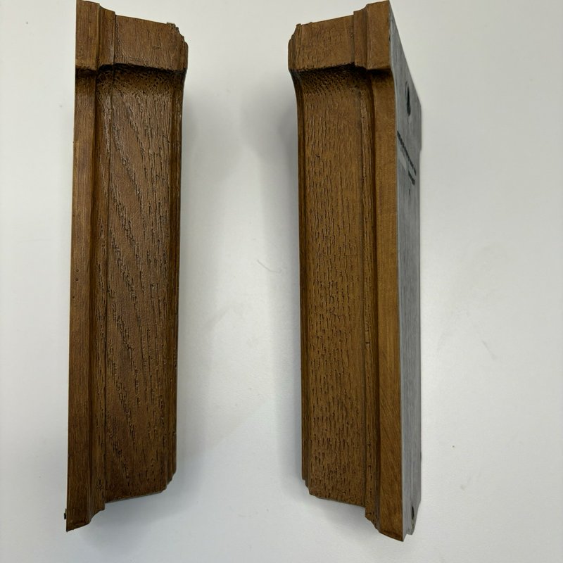 Vintage Homco 1981 Wall Pockets Faux Wood Plastic Floral Pair Retro Decor USA