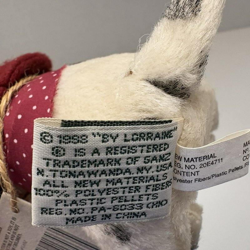 Ganz Cottage Collectibles Cinders Plush Dog Firefighter Hat Artist Designed 1998