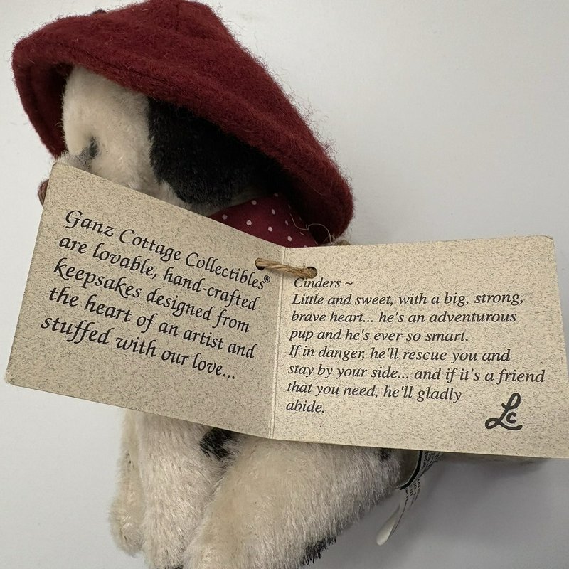 Ganz Cottage Collectibles Cinders Plush Dog Firefighter Hat Artist Designed 1998