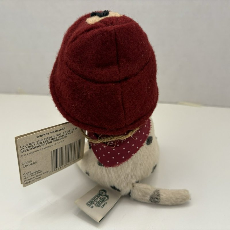Ganz Cottage Collectibles Cinders Plush Dog Firefighter Hat Artist Designed 1998