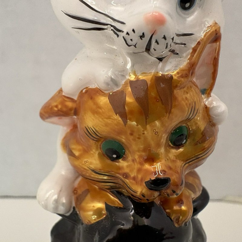 Kurt Adler KSA Noble Gems Glass Ornament Stacked Cats in Ice Cream Cone 6” 