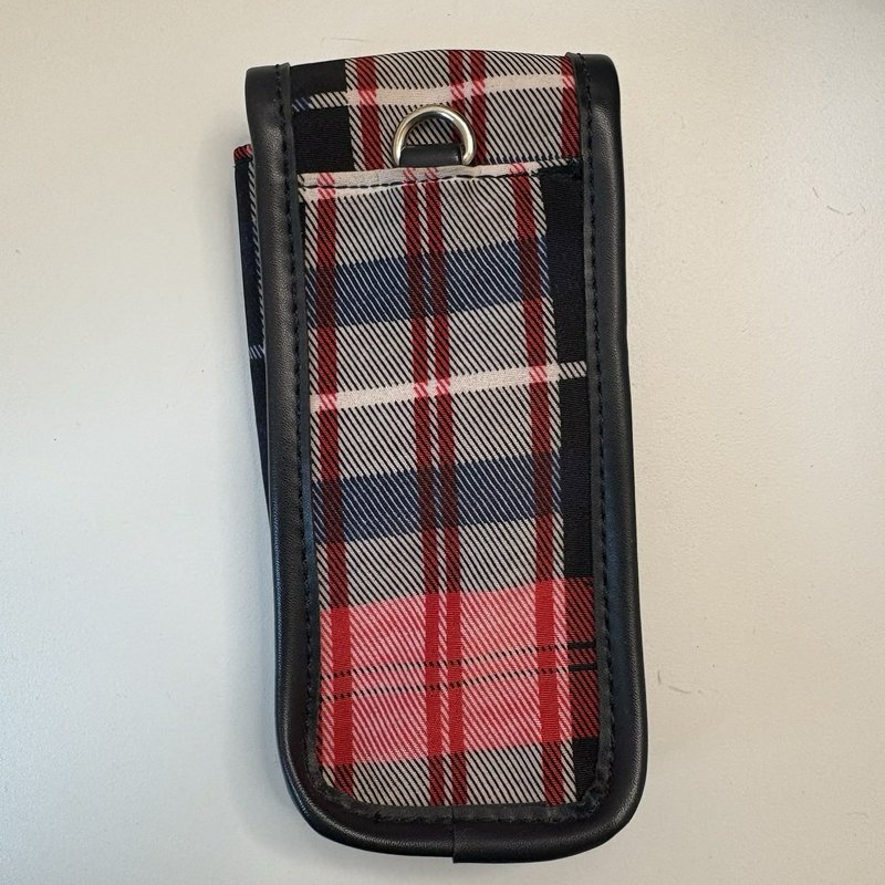 St. John’s Bay Plaid Shoulder Bag Tote w/ Matching Pouch Navy Red White