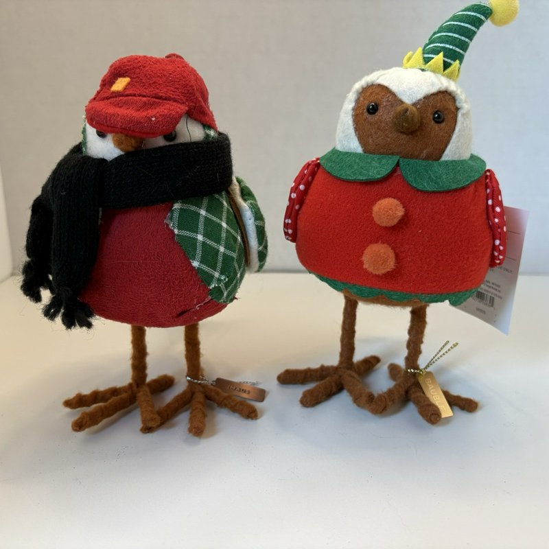 Lot of 2 Target Wondershop Featherly Friends Birds Bauble & Maus w/ Name Tags 