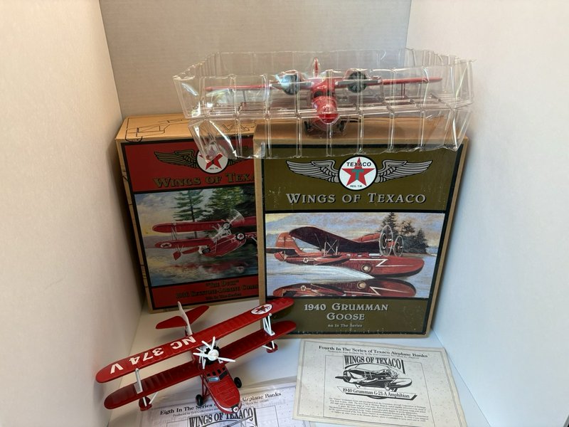 Wings of Texaco Lot – 1936 Duck & 1940 Grumman Goose Diecast Airplane Banks