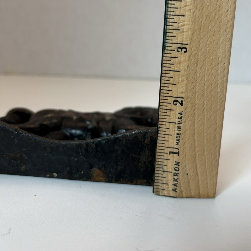 Vintage Cast Iron Horse Doorstop 6” Painted Saddle Figurine