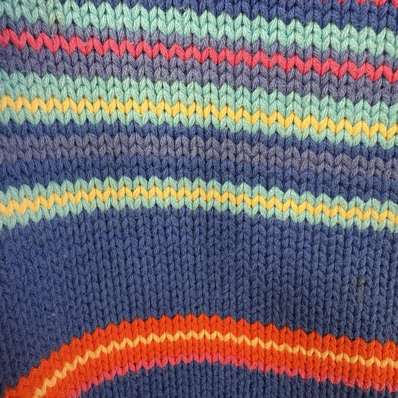 Vintage Y2K Ralph Lauren Women’s Large Sweater Multicolor Striped Cotton Knit