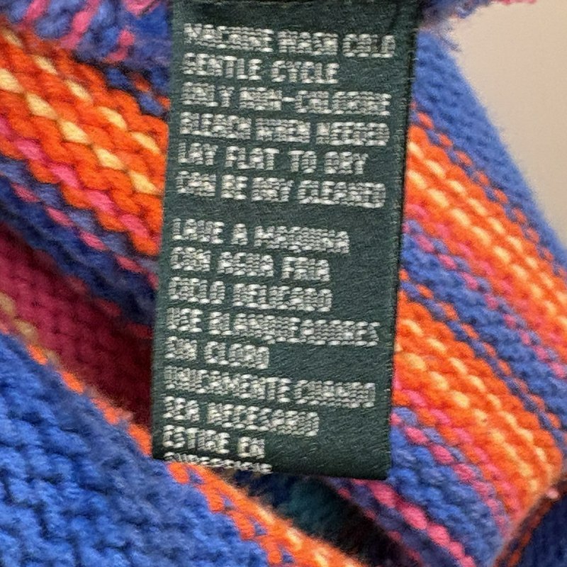 Vintage Y2K Ralph Lauren Women’s Large Sweater Multicolor Striped Cotton Knit