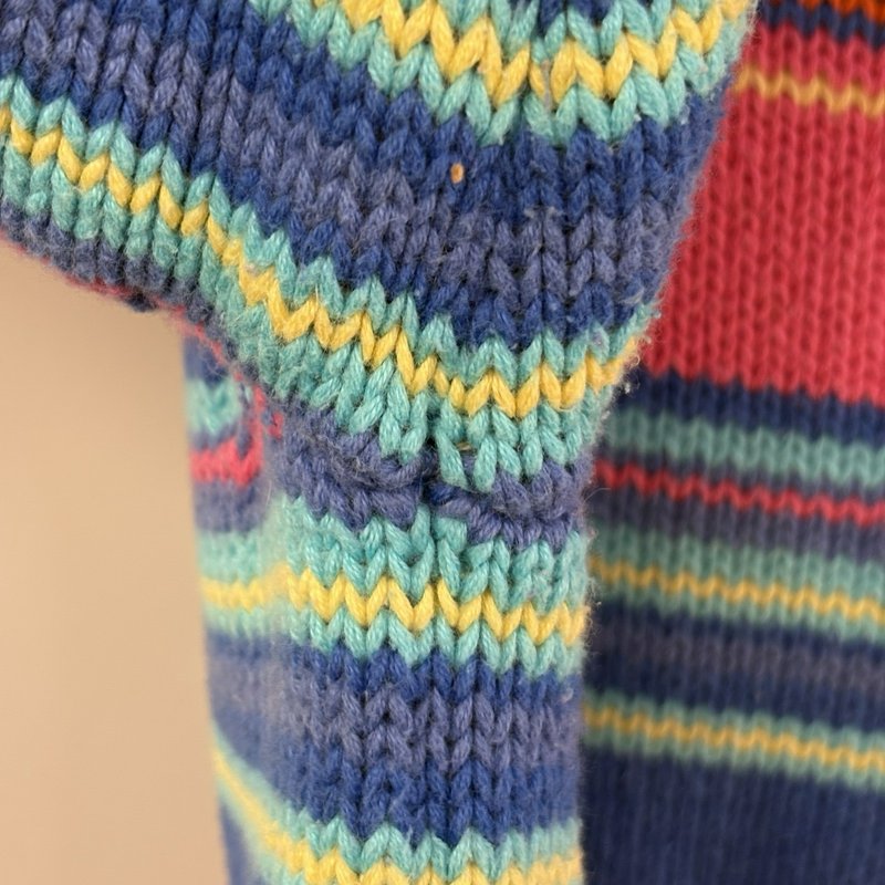 Vintage Y2K Ralph Lauren Women’s Large Sweater Multicolor Striped Cotton Knit