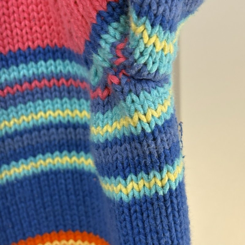 Vintage Y2K Ralph Lauren Women’s Large Sweater Multicolor Striped Cotton Knit