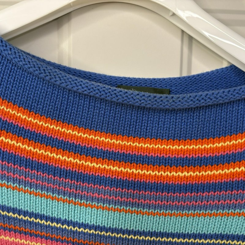Vintage Y2K Ralph Lauren Women’s Large Sweater Multicolor Striped Cotton Knit