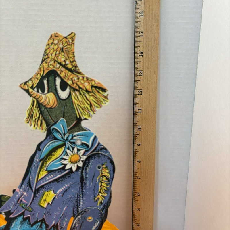 Vintage Beistle Halloween Scarecrow Pumpkin Honeycomb Centerpiece USA