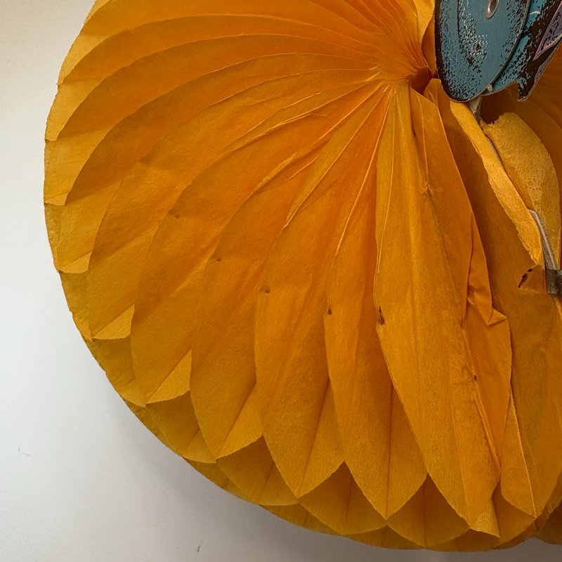 Vintage Beistle Halloween Scarecrow Pumpkin Honeycomb Centerpiece USA