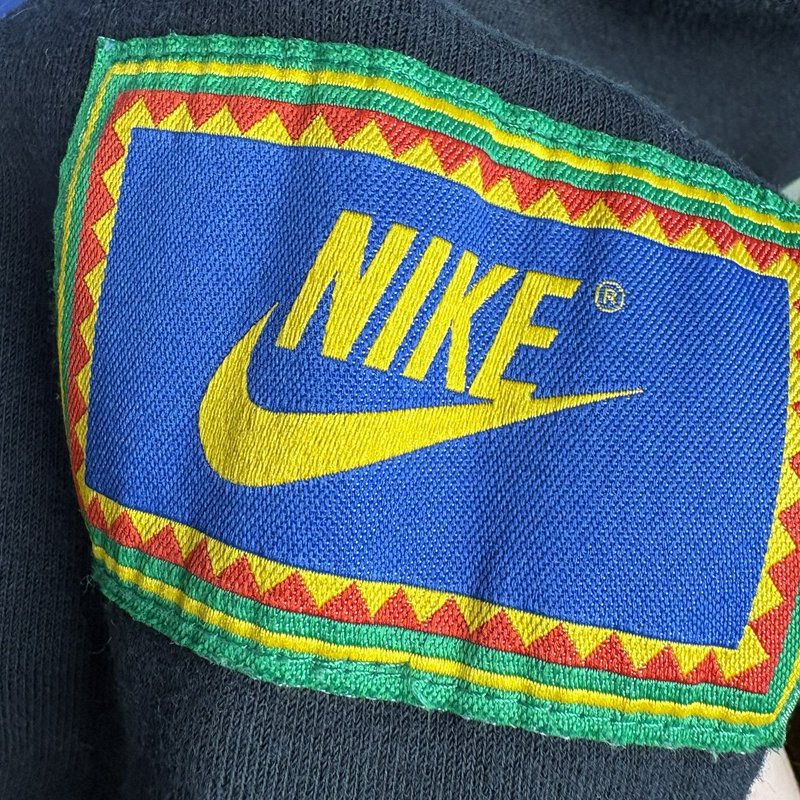 Nike Vintage Peace Sign Hoodie Sweatshirt S (Fits M) Blue Yellow Black Mexico