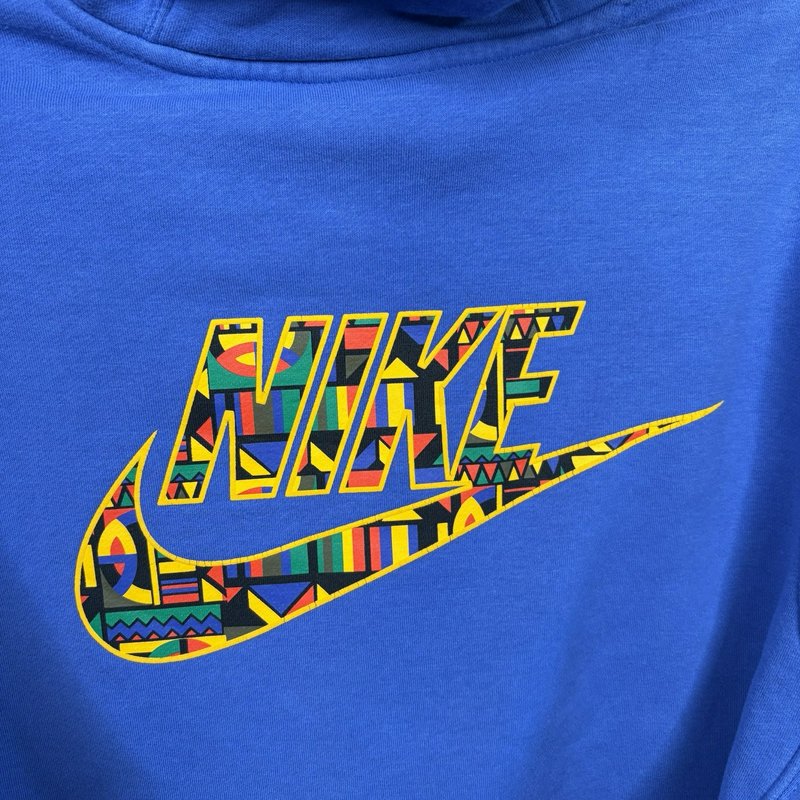 Nike Vintage Peace Sign Hoodie Sweatshirt S (Fits M) Blue Yellow Black Mexico