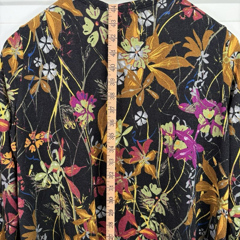 LuLaRoe Sarah Kimono Duster Cardigan Women’s L Black Floral Print Open Front