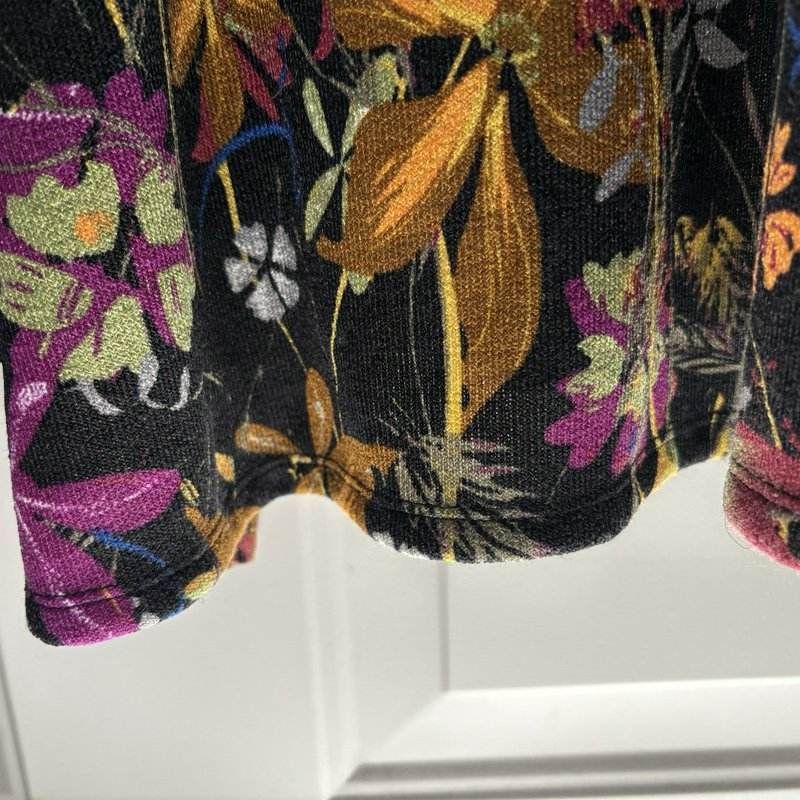 LuLaRoe Sarah Kimono Duster Cardigan Women’s L Black Floral Print Open Front