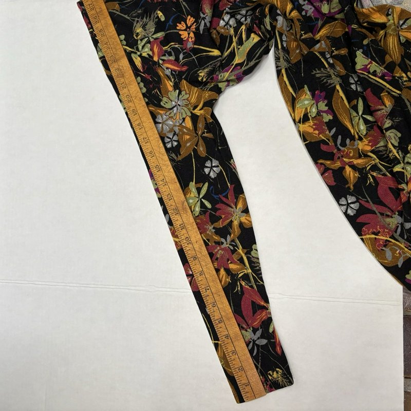 LuLaRoe Sarah Kimono Duster Cardigan Women’s L Black Floral Print Open Front