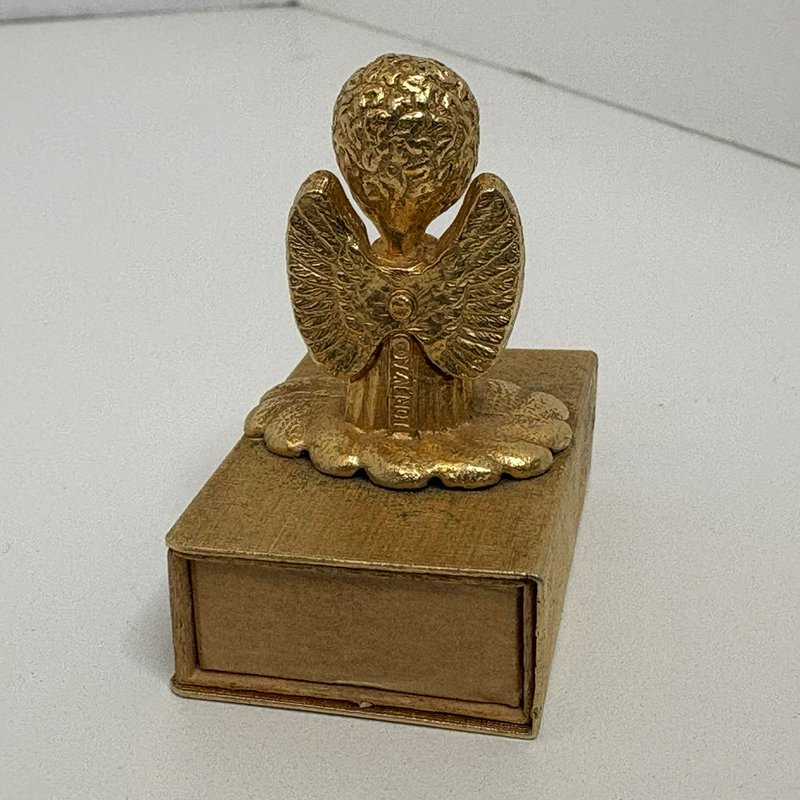 Vintage Florenza Angel Match Holder Gold Tone Mid Century