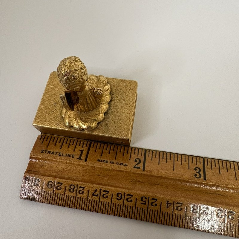 Vintage Florenza Angel Match Holder Gold Tone Mid Century