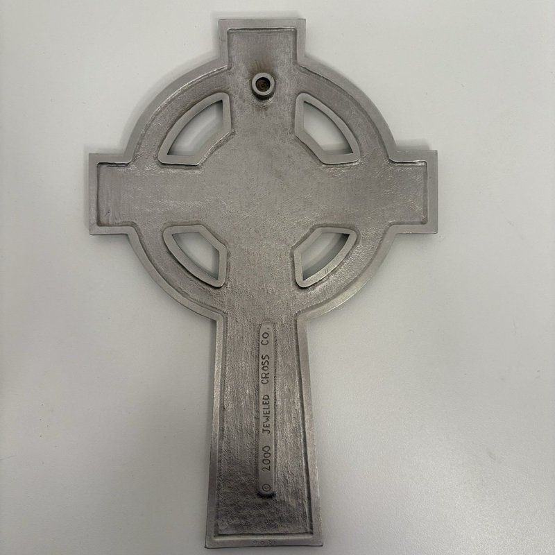 Celtic Cross Wall Plaque Claddagh Design Jeweled Cross Co. 2000 Ireland Decor 8”