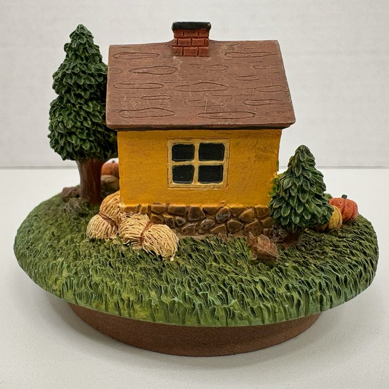 Lot of 2 Candle Toppers – Pumpkin Scarecrow (Crazy Mountain) & Fall Farmhouse