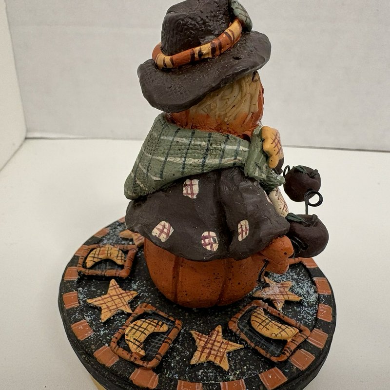 Lot of 2 Candle Toppers – Pumpkin Scarecrow (Crazy Mountain) & Fall Farmhouse