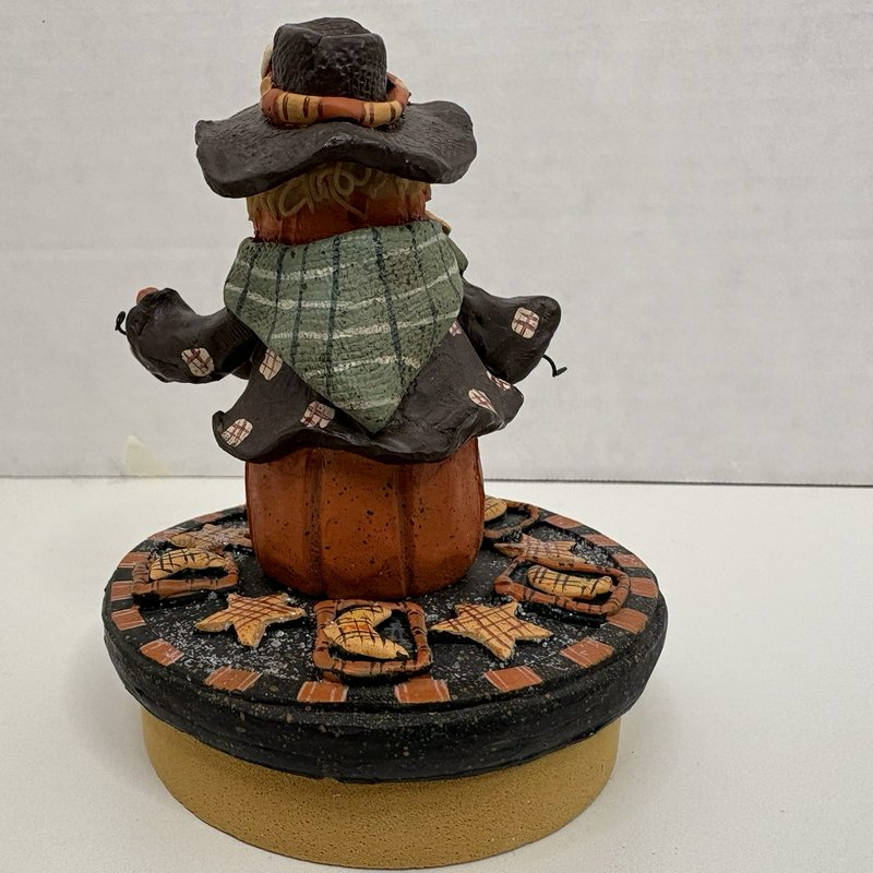 Lot of 2 Candle Toppers – Pumpkin Scarecrow (Crazy Mountain) & Fall Farmhouse