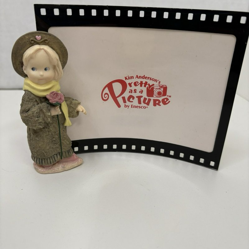 Enesco Photo Frame Kim Anderson Porcelain Bisque Pretty As A Picture 1997