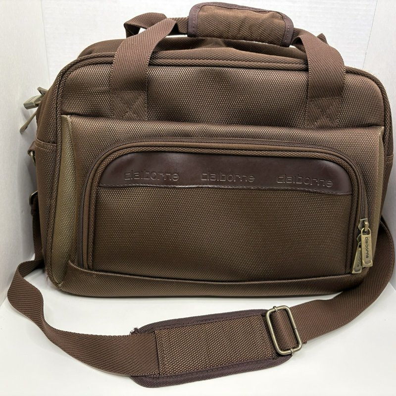 Claiborne Brown Overnight Weekender Travel Bag Carry On 16x9x11 Lock and Keys