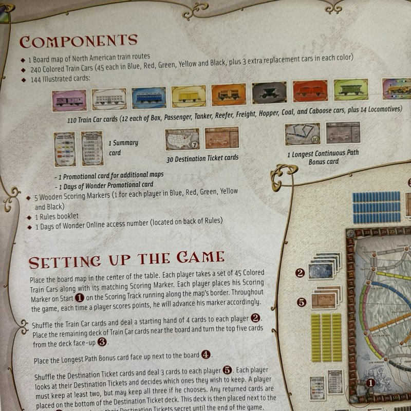 Days of Wonder Ticket To Ride by Alan R Moon Train Board Game Complete