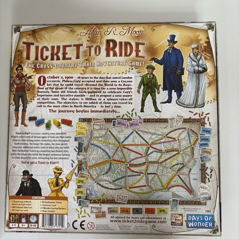 Days of Wonder Ticket To Ride by Alan R Moon Train Board Game Complete