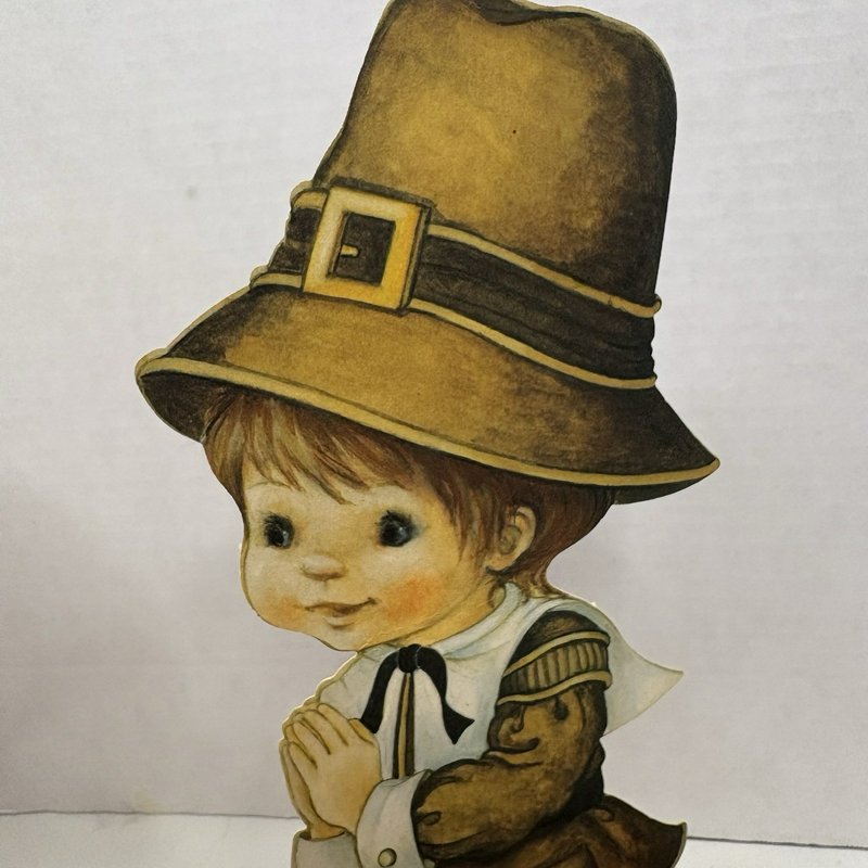 Vintage Hallmark Pilgrims Centerpiece & Salt Pepper Shakers Thanksgiving