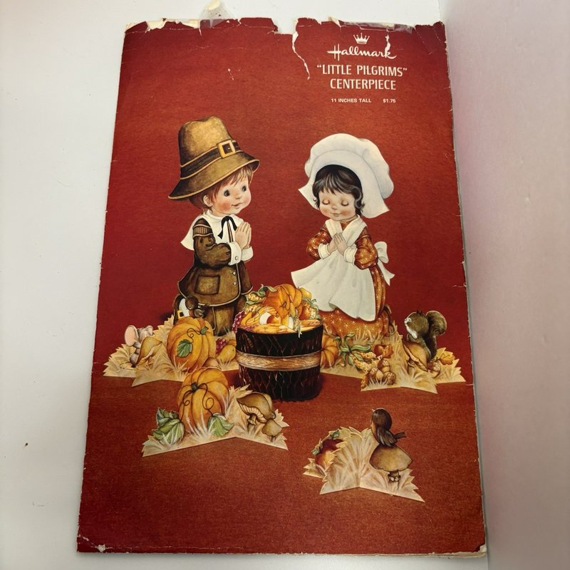 Vintage Hallmark Pilgrims Centerpiece & Salt Pepper Shakers Thanksgiving
