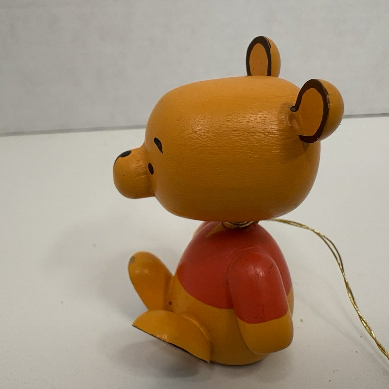 Vintage Walt Disney Productions Winnie the Pooh Wooden Figurine Japan 2.5”