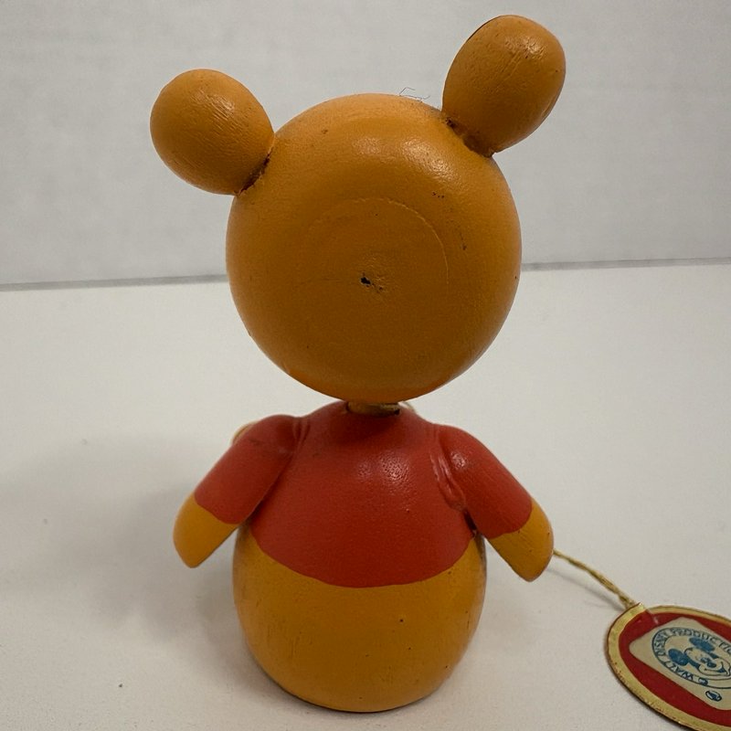 Vintage Walt Disney Productions Winnie the Pooh Wooden Figurine Japan 2.5”