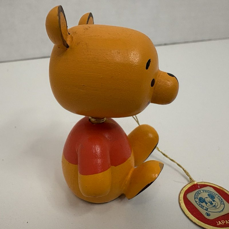 Vintage Walt Disney Productions Winnie the Pooh Wooden Figurine Japan 2.5”