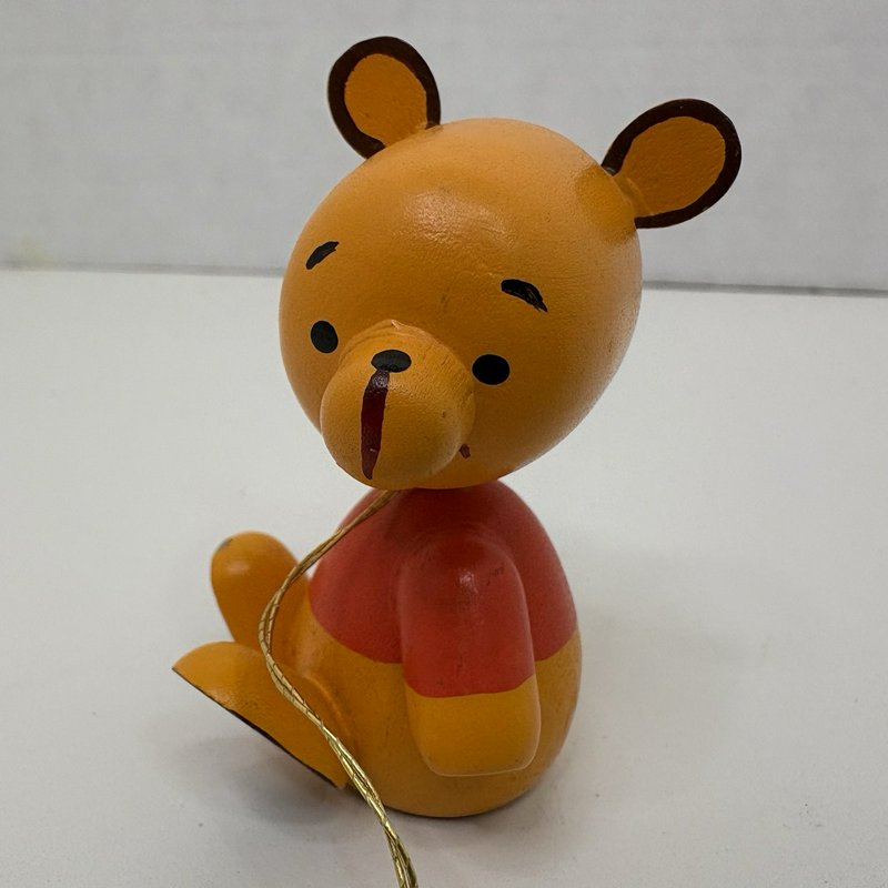 Vintage Walt Disney Productions Winnie the Pooh Wooden Figurine Japan 2.5”