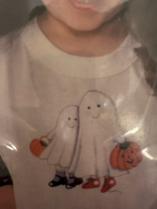 Vintage Banar Designs Full Color Halloween Ghost Iron-On Transfer Decal NOS