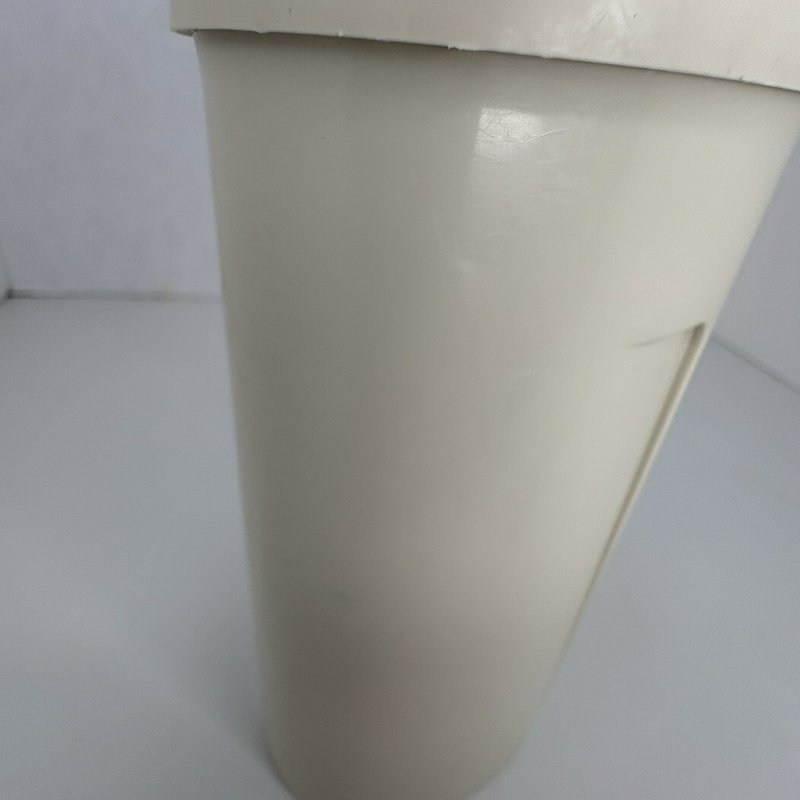 Vintage Tupperware Beige Oval Dispenser w/ Yellow Pump 640-7 1553-8 USA