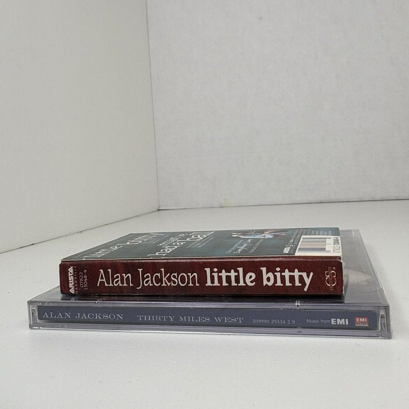 Alan Jackson Thirty Miles West Sealed CD + Little Bitty Cassette Single Bundle