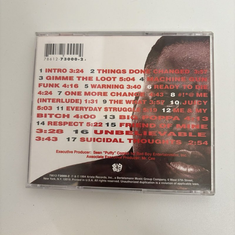 Notorious B.I.G. Ready to Die Cassette + CD Lot OG 1994 Bad Boy Arista Rap