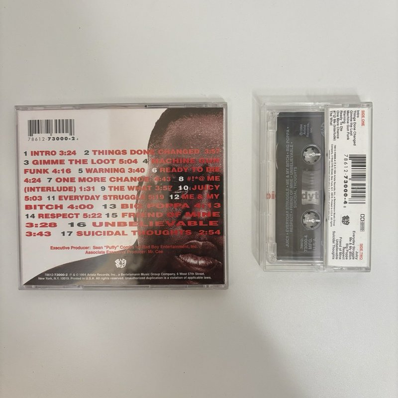 Notorious B.I.G. Ready to Die Cassette + CD Lot OG 1994 Bad Boy Arista Rap