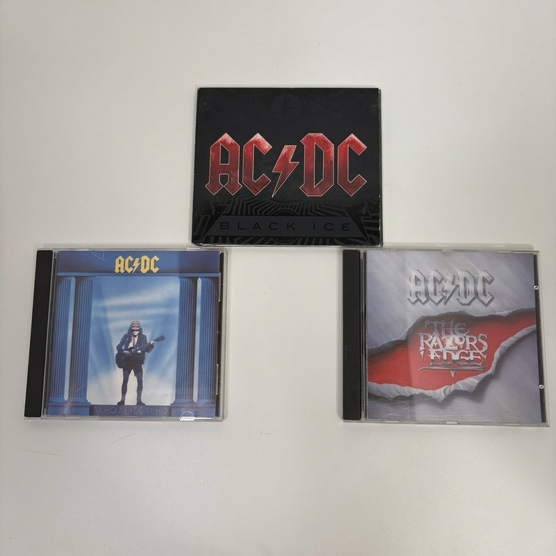 AC/DC CD Lot – Black Ice Digipak, Who Made Who, The Razors Edge – Rock Music