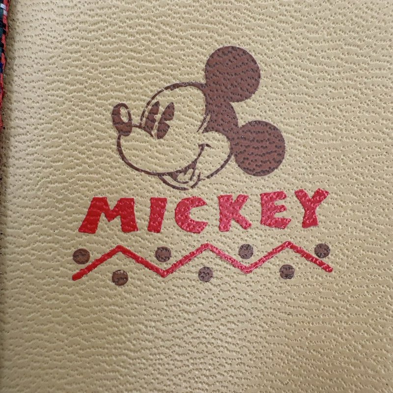 Vintage Disney Mickey Mouse Plaid Coin Purse Wallet Zip Pouch Tartan 4.5”